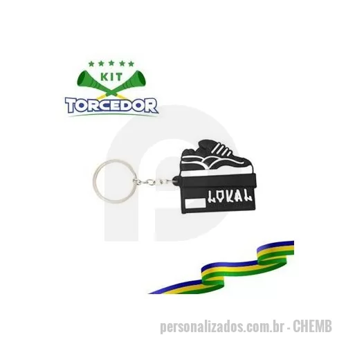 Kit copa do mundo personalizado - Chaveiro Emborrachado - Personalizado Medida: Varia de projeto para projeto Material : PVC emborrachado Peso: varia muito de projeto por projeto Em Alto e Baixo Relevo – Muito bem-acabado e vistoso – Possui um toque macio – Retém liquido – Flexível –