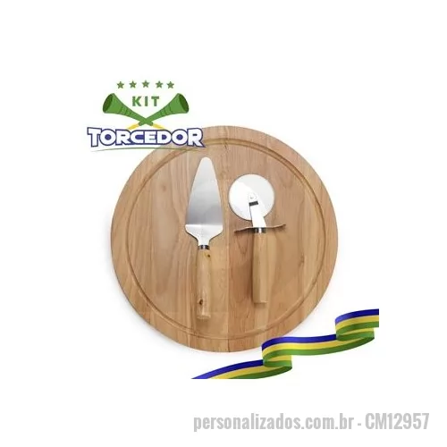 Kit copa do mundo personalizado - Kit pizza personalizado com sua marca aplicada vai ser o brinde personalizado destaque da partida!