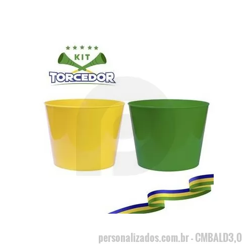 Kit copa do mundo personalizado - Balde de pipoca personalizado é um brinde personalizado para compartilhar com a galera.
