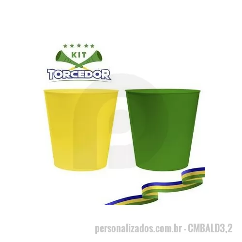 Kit copa do mundo personalizado - Balde de pipoca personalizado é o brinde personalizado perfeito para assistir a final da copa saboreando uma boa pipoca.