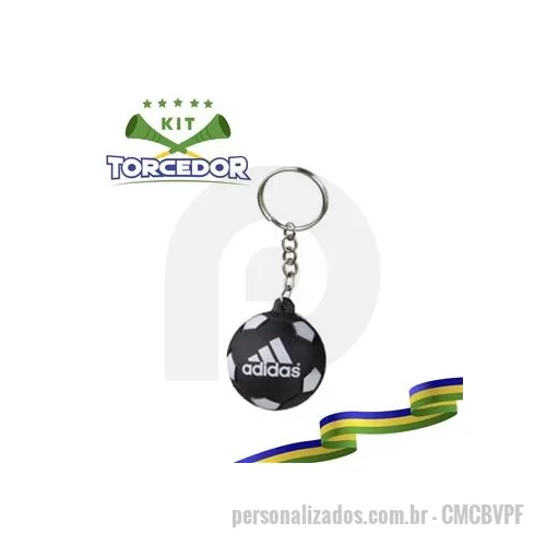 Kit copa do mundo personalizado - Chaveiro personalizado em formato de bola de futebol é o brinde personalizado que serve como presente ou souvenir.