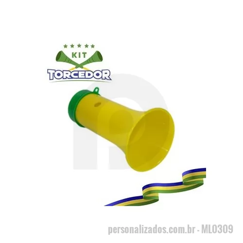 Kit copa do mundo personalizado - Corneta personalizada é o brinde personalizado que vai fazer muito barulho na sua comemoração!