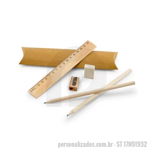Kit ecológico personalizado - Kit Escolar Completo Personalizado para Brindes