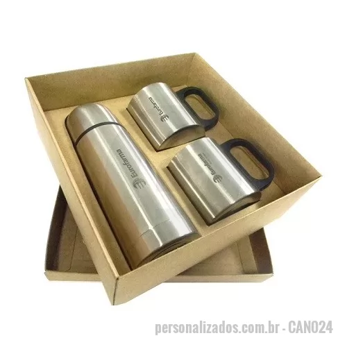Kit Garrafa com Caneca personalizado - Kit Garrafa Térmica e Caneca