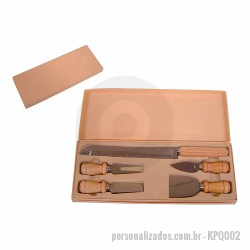 Kit gourmet personalizado - Kit Queijo 5 Pe?as + Estojo de Madeira