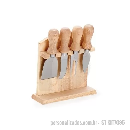Kit gourmet personalizado - Conjunto para Queijo Personalizado com Suporte