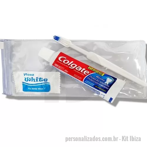 Kit higiene oral personalizado - Kit higiene oral Personalizado - Kit Ibiza - Kit Higiene Oral com 3 itens e Estojo - 133070 - Kit higiene oral