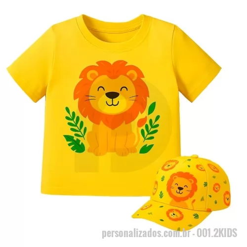Kit infantil personalizado - Kit Infantil Boné e Camiseta, varias opções de modelos, Tecidos e estampas. Fabricação propria.
