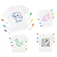 Kit Infantil - Camiseta + conjunto de Canetas para Tecidos