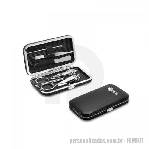Kit manicure personalizado - Kit Manicure 6 pe?as com Estojo Personalizado