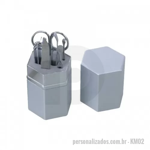 Kit manicure personalizado - Kit Manicure plástico com seis peças