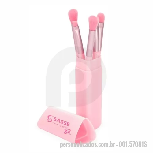 Kit maquiagem personalizado - Kit estojo com 5 Pincéis