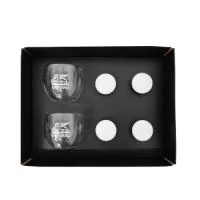 kit Macchiato com 2 Copos de Vidro parede dupla. Personalizados com a sua marca. Inclui 4 cápsulas de café expresso tipo Nespresso, 2 copos de vidro duplo, em caixa de presente com berço moldado.