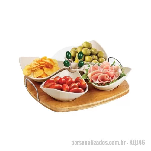 Kit pestiqueira personalizado - Kit Petisco Bambu 10 Peças Personalizado