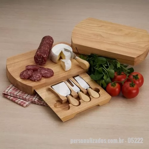 kit queijo personalizado -  Kit Queijo 5 Peças - 18 x 27,7 x 3,5 cm