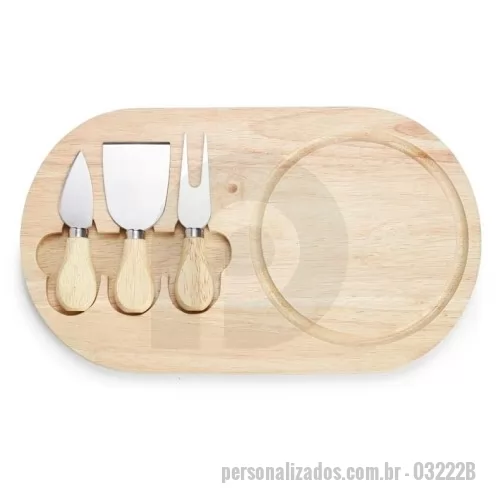 kit queijo personalizado - Kit Queijo 4 Peças -  32,1 x 18,7 x 1,5 cm
