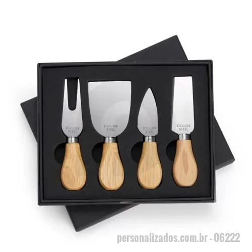 kit queijo personalizado - Kit Queijo 4 Peças - 5,8 x 18,9 x  2,2 cm