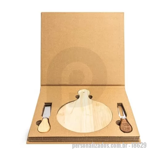 kit queijo personalizado - Kit Queijo 3 Peças - 23,9 x 27 x 2,3 cm