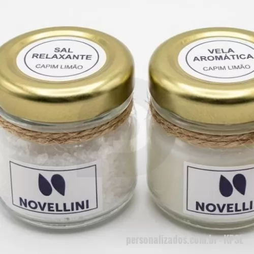 Kit SPA personalizado - Kit com uma vela 40gr personalizada e um sal de banho 40ml personalizado, com tampa metal na ciaxinha kraft com rami e tag
