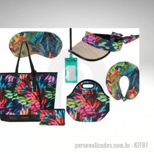 Kit viagem personalizado - Fabricamos kits viagem personalizado,almofada de pescoço,bolsa de praia,mascara olhos,viseira,bones,toalha de praia,canga,
