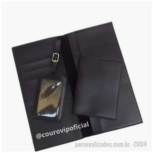 Kit viagem personalizado - KIT DE VIAGEM EM COURO PERSONALIZADO  