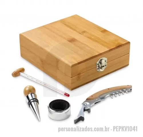 Kit vinho personalizado - Kit Vinho com 4 pegas Personalizado
