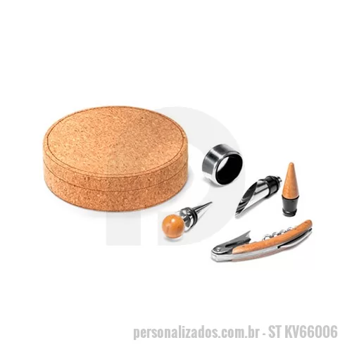 Kit vinho personalizado - Kit Vinho com 5 Peças para Presente