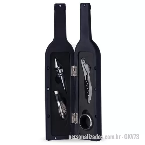 Kit vinho personalizado - Kit Vinho 4 Peças Personalizado
