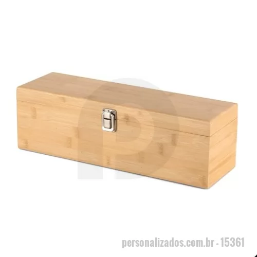 Kit vinho personalizado - Kit Vinho Bambu 4 Peças
