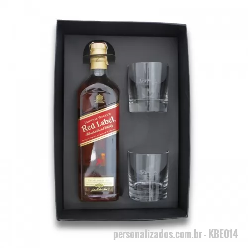 Kit whisky personalizado - Kit Red Label com 2 Copos