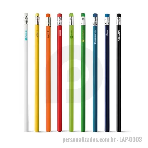 Lápis com Borracha personalizado - Lápis. Com borracha. Grau de dureza: HB. ø7 x 190 mm. Produto escolar.