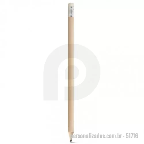 Lápis personalizado - Lápis apontado com borracha. Grau de dureza: HB. ø7 x 190 mm