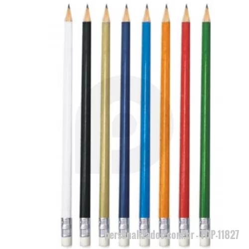 Lápis personalizado - Lápis com borracha personalizado. Diversas cores