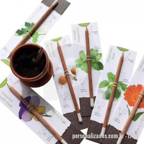 Lápis Semente Ecológico personalizado - Lápis Ecológico de Semente 100% Reciclável e cápsula biodegradável com sementes