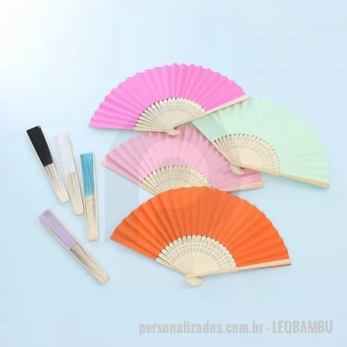 Leque dobrável personalizado - Leque Bambu