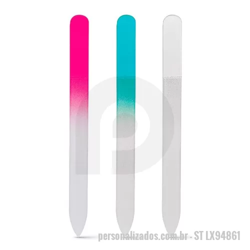 Lixa de unha personalizada - Lixa Personalizada, Fornecida em embalagem individual a lixa personalizada para unhas possui baixo custo e está disponível nas cores branca, azul e rosa. Brinde útil para divulgar e promover sua marca junto a clientes e colaboradores