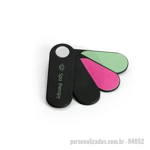 Lixa de unha personalizada - Kit de 4 lixas. Composto por: 2 lixas abrasivas e 2 lixas polidoras. 22 x 65 x 17 mm