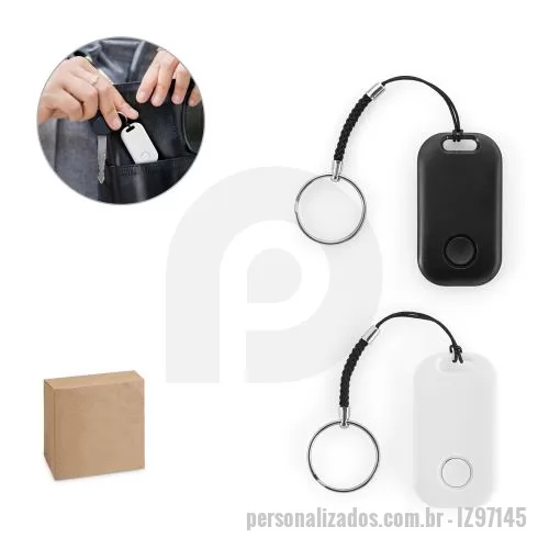 Localizador de celular personalizado - Localizador sem fios em ABS 100% reciclado, ideal para chaveiros, carteiras e bagagens. Encontre facilmente os seus objetos através do smartphone, ativando um som de alerta emitido pelo localizador. Inclui função de disparo remoto para fotos, localiz