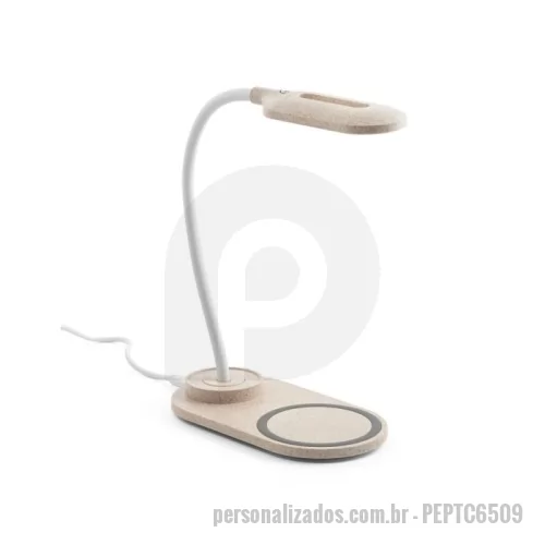 Luminária personalizada - Luminária LED Com carregador Wireless Personalizada