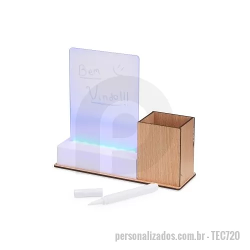 Luminária personalizada - Luminária de Mesa com Quadro de Mensagens em LED Personalizada