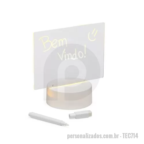 Luminária personalizada - Luminária de Mesa com Quadro de Mensagens em LED Personalizada