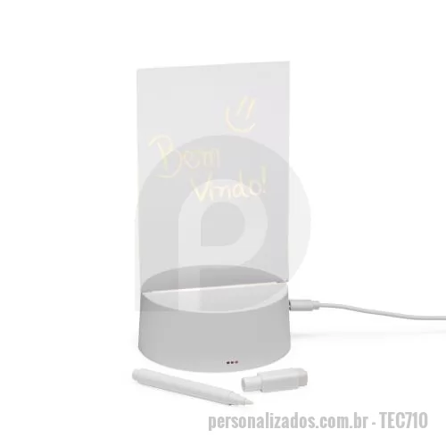 Luminária personalizada - Luminária de Mesa com Quadro de Mensagens em LED Personalizada