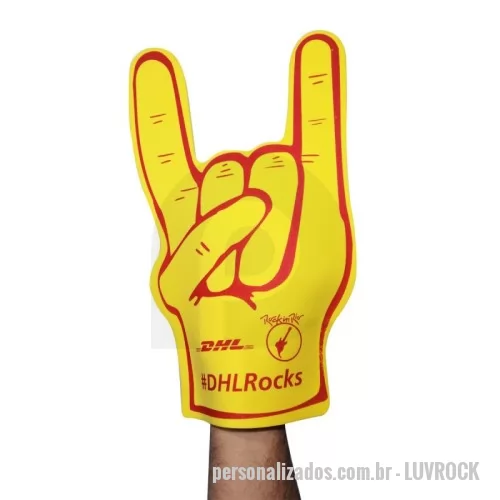 Luva personalizada - Luva rock em E.V.A impressão SILK nos 2 lados com 1 cor de impressão  med. luva – 39X23CM