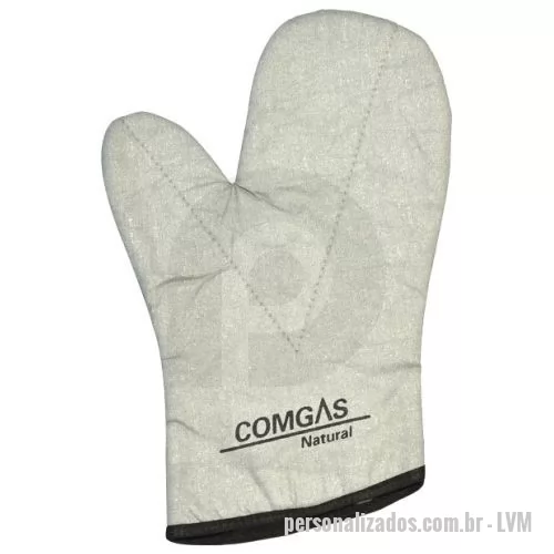 Luva térmica personalizada - luva térmica em tecido metalizado com manta resistente ao calor interna e viés colorido