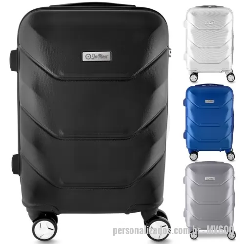 Mala de Bordo personalizada - Personalize sua experiência com a Mala de Bordo personalizada Exclusiva, feita em ABS ultra resistente para máxima durabilidade. Com forro em poliéster e sistema de carrinho em aço, garante praticidade e conforto no transporte. Conta com alças laterais e superiores, quatro rodas 360° para máxima mobilidade e cadeado numérico embutido, proporcionando segurança e tranquilidade em todas as suas viagens.