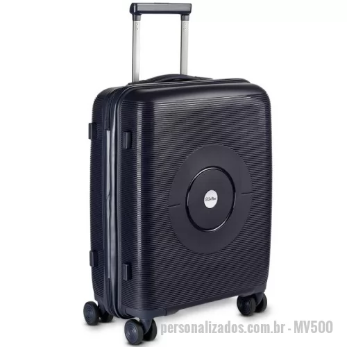 Mala de Bordo personalizada - Mala de bordo confeccionada em material resistente e leve. Conta com cadeado de segurança padrão TSA, proporcionando maior proteção aos pertences. Possui entrada USB e tipo C, facilitando o carregamento de dispositivos móveis durante a viagem. A abertura frontal com zíper permite acesso rápido e prático ao interior da mala. O forro interno em poliéster garante um acabamento refinado e proteção adicional aos objetos transportados. Equipada com sistema de carrinho em aço, alça de mão lateral e superior para maior comodidade no manuseio. Conta com quatro rodas multidirecionais que giram 360 graus, proporcionando deslocamento suave e estável.