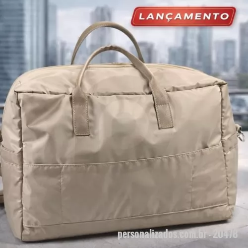 Mala de viagem personalizada - Mala de viagem Personalizada - 20478 - mala de viagem em nylon forrada interna, ziper alça de mão e alça transversal - 179543 - Mala de viagem