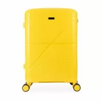 Mala de Viagem 67 Litros – com Placa para Personalização  Descrição: Mala de viagem fabricada em plástico resistente, com capacidade para até 67 litros, ideal para viagens longas ou médias. Seu interior é equipado com divisória, contendo bolso em tela, além de outro compartimento com cinta compressora, garantindo melhor organização dos objetos.  Possui duas alças de mão (superior e lateral), quatro apoios laterais, rodinhas com giro 360°, puxador com ajuste de altura e cadeado numérico padrão TSA, proporcionando segurança e praticidade durante o transporte.  Acompanha placa em metal para personalização, ideal para gravação personalizada.  Especificações:  Altura: 64 cm  Largura: 44 cm  Profundidade: 27 cm  Comprimento da alça: 38 cm  Medidas para gravação (CxL): 1,5 cm × 4 cm  Peso aproximado: 3151 g