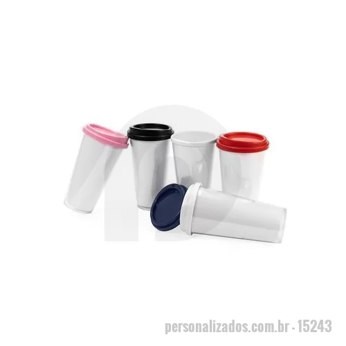 Manuseio personalizado - Um copo em plástico de camada dupla que é uma opção versátil para as mais diversas situações. A construção resistente tanto do copo interno branco quanto do copo externo transparente ajudam em um manuseio seguro e livre do contato direto com o frio o
