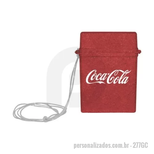 Mariner ecológico personalizado - Porta Cartão/documentos portátil feito com 50% de fibra natural de madeira, com tampa e cordão de PVC com regulador plástico. Agora disponível em 6 cores especiais que utilizam pigmentos orgânicos na fabricação.